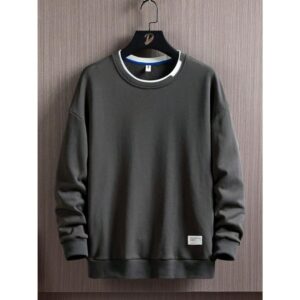 Men's Simple Solid Color Classic Plus Size Crew Neck Sweatshirt