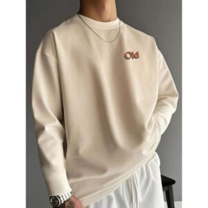 Men's Casual Slogan & Figure Print Long Sleeve T-Shirt, Autumn, Fall