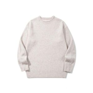 Autumn/Winter New Loose Solid Color Minimalist Unisex Crew Neck Long Sleeve Knitted Sweater Top