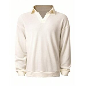 Casual Solid Color Drop Shoulder Long Sleeve T-Shirt, Autumn, For Fall