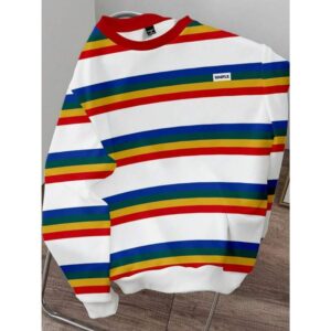 Joysei Men's Fashionable Colorful Striped Pullover Hoodie, Suitable For Autumn/Winter, Back To School Season, Friend Gift