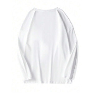 Men's Plain Crew Neck Long Sleeve Casual T-Shirt, Spring & Summer, Fall